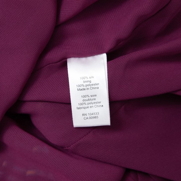 Anthropologie Silk Top 6 Silk Floral Beaded Blouse Purple Nanette Lepore - Picture 9 of 10